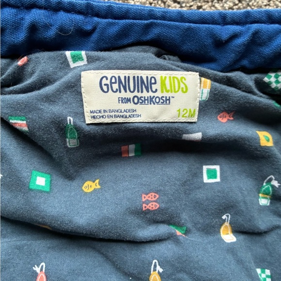 Genuine Kids by Oshkosh Blue Button Up Vest, Size 12 Months - Picture 6 of 7